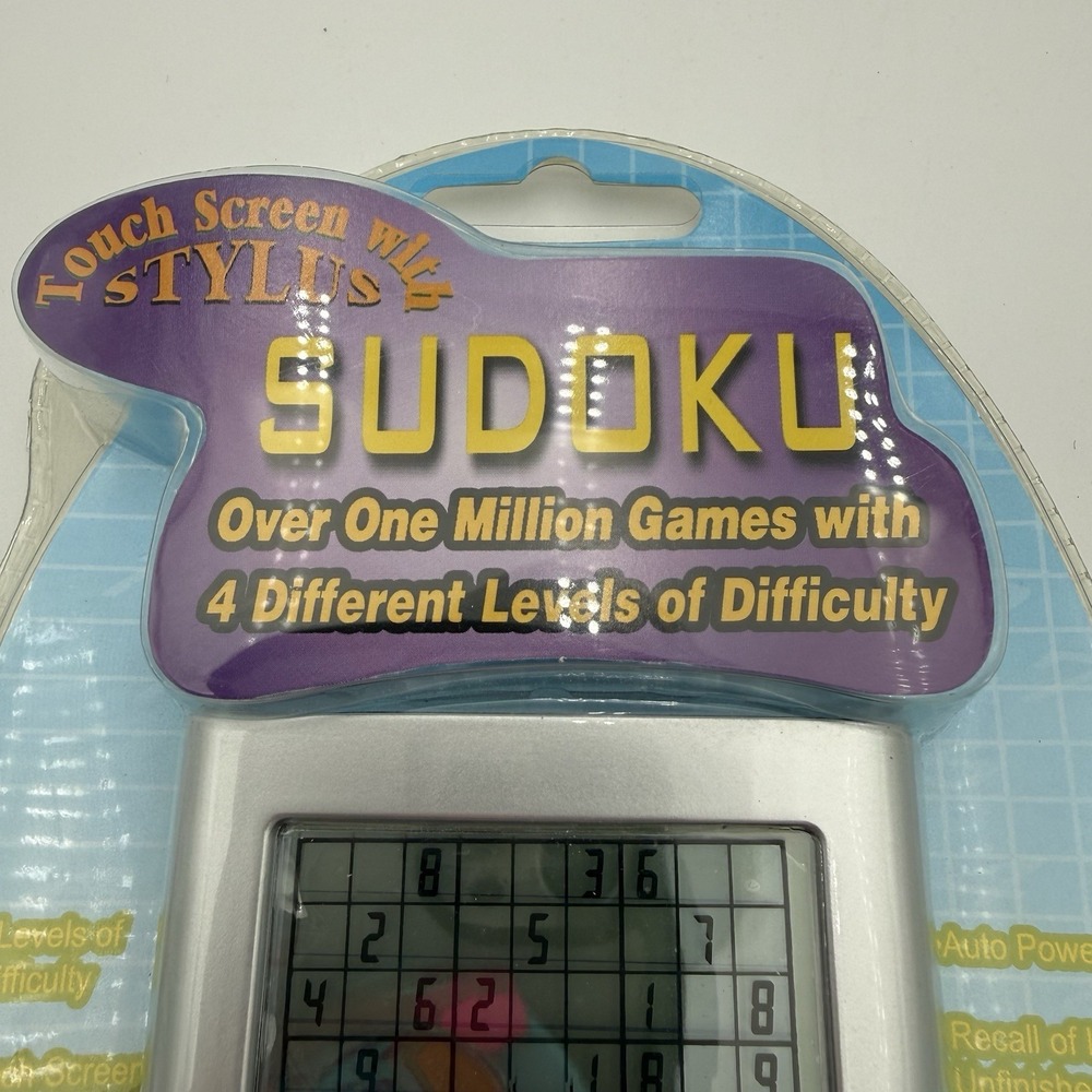New Sudoku Handheld Touch Screen & Stylus Over 1 Million Games 4 Levels Silver - Picture 3 of 4